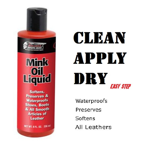 (AOIL01) Mink Oil Liquid Leather Conditioner 8 Oz