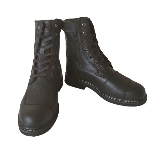 CNELL Side-Zip Motorcycle Leather Riding Boots - SM017