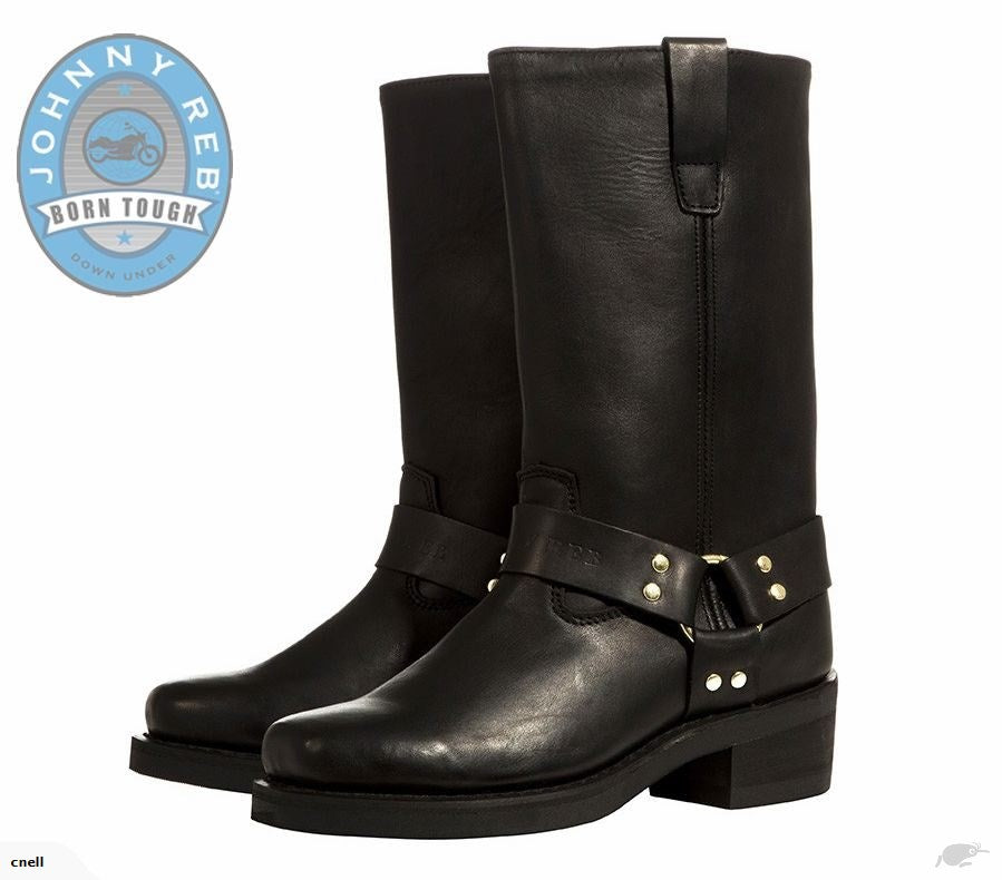 Long motorcycle boots footwear (Johnny Reb)