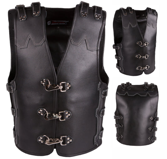 LEATHER MOTORCYCLE VEST (V192)