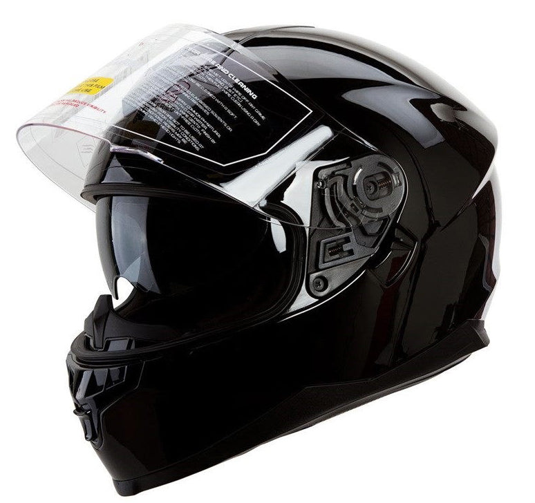 bluetooth motorcycle helmet nz Dual Visor Helmet Shinny Black (Bluetooth Compatible) - H822SHI - Buy Motorcycle Gear NZ