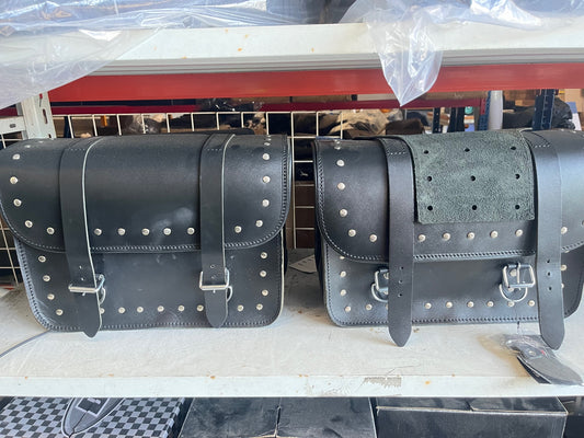 Real leather saddle bags