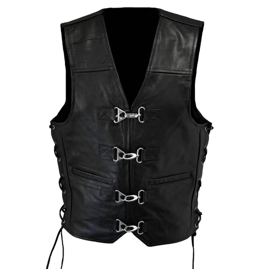 CNELL Men's Thin Leather Vest with Clips (V067)