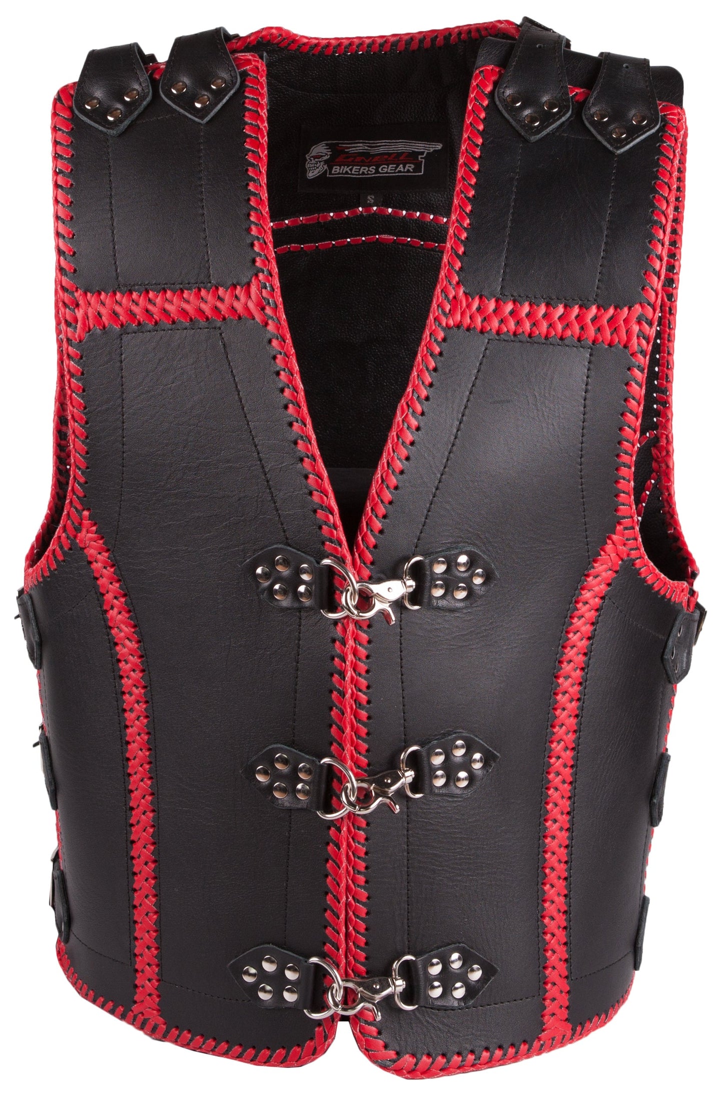 Thick Leather Vest Red (V184RED)
