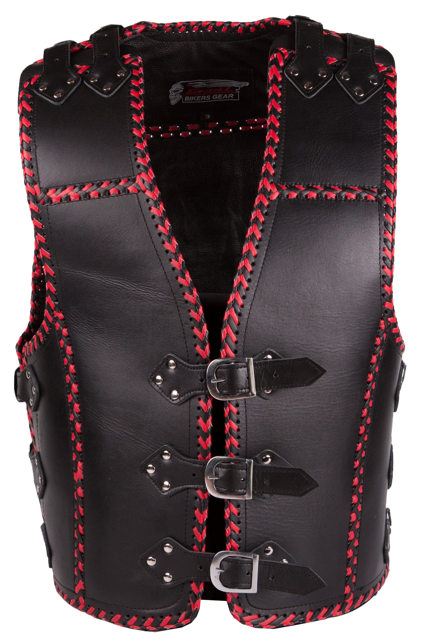 THICK LEATHER VEST (V193RED)