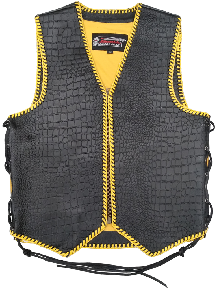 LEATHER VEST YELLOW(V201YEL)