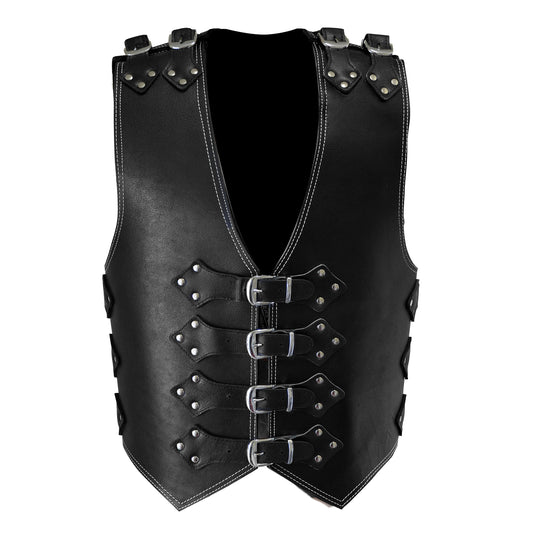 Thick Motorcycle Leather Vest (V206)