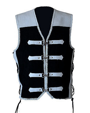 Cnell Motorcycle Thin Leather Vest White (V207WHT)