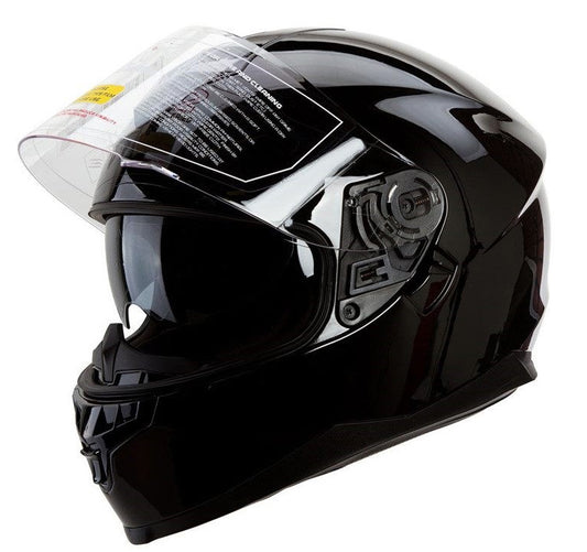 Dual Visor Helmet Shinny Black (Bluetooth Compatible) - H822SHI