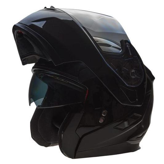 Flip Up Helmet Shinny Black (inner tinted viosr, chin cover) - H953SHI