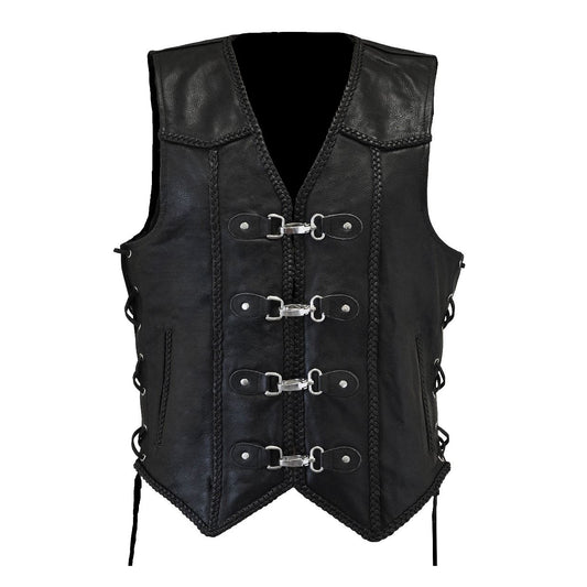 Leather motorcycle Vest (V176)